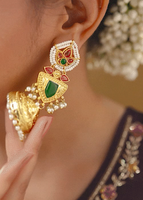 Pratyusha Gold Jhumki Earrings