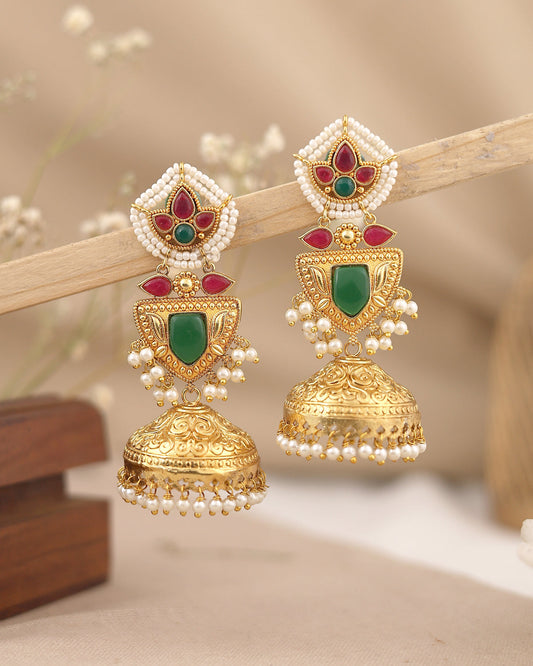 Pratyusha Gold Jhumki Earrings