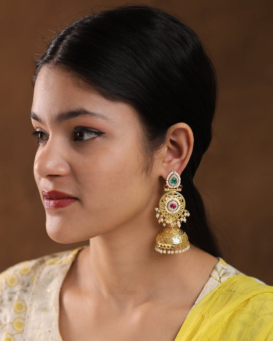 Manjusha Premium Gold Jhumki