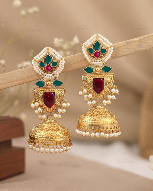 Pratyusha Gold Jhumki Earrings