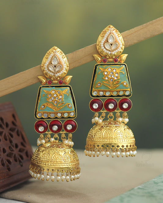 Pramila Gloden Jhumki Earrings