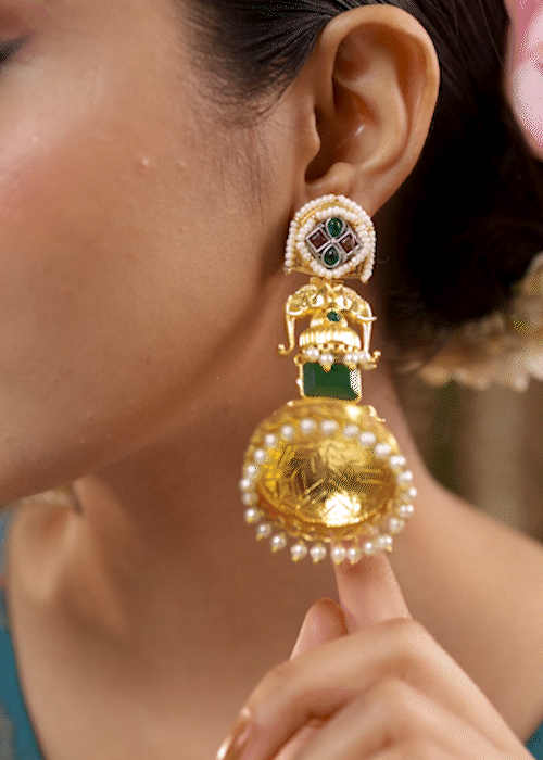 Parikha Gold Jhumki Earrings